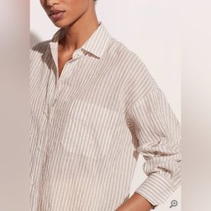 Vince Striped Boxy Button Down